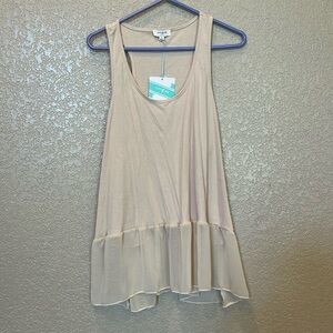 Cute beige flowy tank top